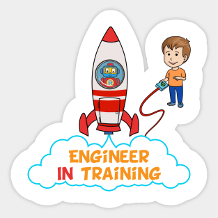 Engineer In Training Baby Shirt, Kids Engineer Space Rocket Tee Designs Sticker